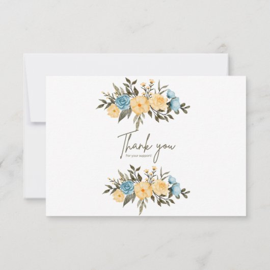 White Blue Moderne Dankeschön Karte (Rückseite)