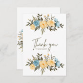 White Blue Moderne Dankeschön Karte (Vorne/Hinten)