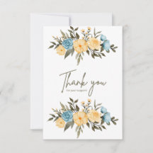 White Blue Moderne Dankeschön Karte