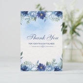 White Blue Moderne Dankeschön Karte (Stehend Vorderseite)