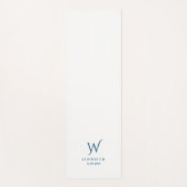 White Blue Monogram und Name Yoga Mat Yogamatte (Vorderseite)