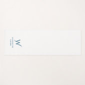 White Blue Monogram und Name Yoga Mat Yogamatte (Vorderseite (Horizontal))