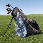 White Blue Mosaic Aztec Muster Indian Eth Golfhandtuch (Gras)