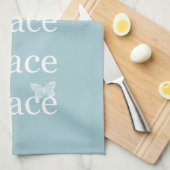 White Blue Peace inspiriert Zitatvögel Geschirrtuch (Viertel Falte)