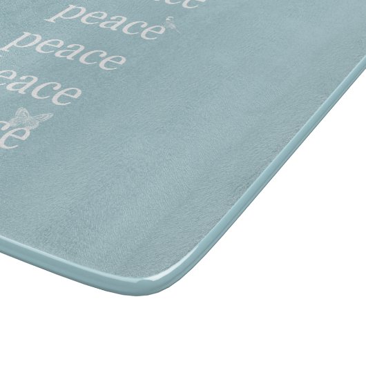 White Blue Peace inspiriert Zitatvögel Schneidebrett (Ecke)