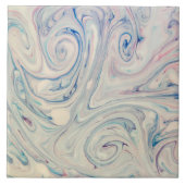 White Blue Pink Modernes Abstraktes Fluid Marbella Fliese (Vorderseite)
