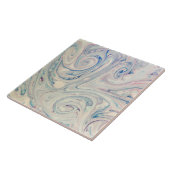 White Blue Pink Modernes Abstraktes Fluid Marbella Fliese (Seite)