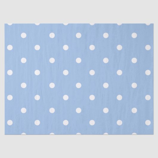 White Blue Polka Dot Seidenpapier (Vorderseite)