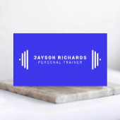 White/Blue Professional Personal Trainer Minimal Visitenkarte