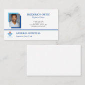 White Blue Profile Foto Ihr Logo-Krankenhaus Visitenkarte (Vorne/Hinten)