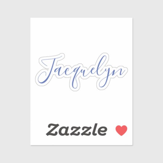 White Blue Schlicht Elegante Moderne Kalligraphie  Aufkleber (Blatt)