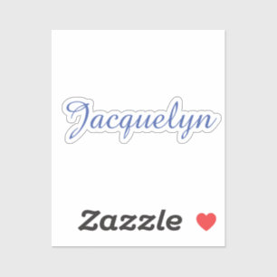 White Blue Schlicht Elegante Moderne Kalligraphie  Aufkleber