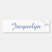 White Blue Schlicht Elegante Moderne Kalligraphie Autoaufkleber (Vorne)