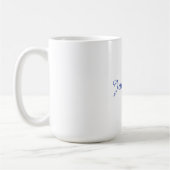 White Blue Schlicht Elegante Moderne Kalligraphie Kaffeetasse (Links)