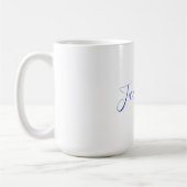 White Blue Schlicht Elegante Moderne Kalligraphie Kaffeetasse (Links)