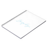 White Blue Schlicht Elegante Moderne Kalligraphie Notizblock (Linke Seite)