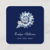 White blue seashell logo Visitenkarte (Vorderseite)