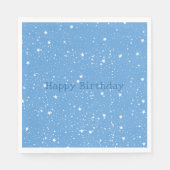 White Blue Sky of Stars Birthday Serviette (Vorderseite)