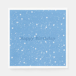 White Blue Sky of Stars Birthday Serviette