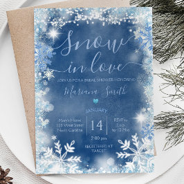 White Blue Snow in Liebe Snowflake Brautparty Einladung