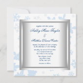 White Blue Snowflake Blue Winter Wedding Einladung (Rückseite)