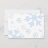 White Blue Snowflake Blue Winter Wedding UAWG RSVP Karte (Rückseite)