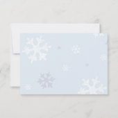 White Blue Snowflake Blue Winter Wedding UAWG RSVP Karte (Rückseite)