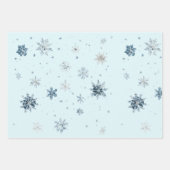 White Blue Snowflakes Christmas Geschenkpapier Set (Vorderseite)