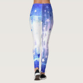 White Blue Star Leggings (Rückseite)