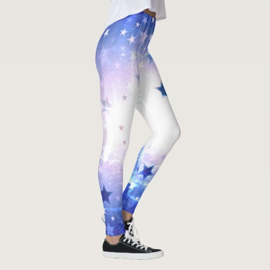 White Blue Star Leggings (Rechts)