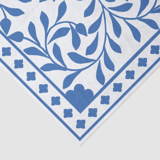 White Blue Traditional Bone Inlay Decoupage Paper Seidenpapier (Detail)