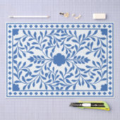 White Blue Traditional Bone Inlay Decoupage Paper Seidenpapier (Handwerk)