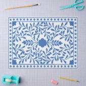 White Blue Traditional Bone Inlay Decoupage Paper Seidenpapier (Basteln)