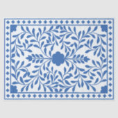 White Blue Traditional Bone Inlay Decoupage Paper Seidenpapier (Vorderseite)