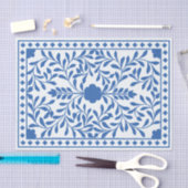 White Blue Traditional Bone Inlay Decoupage Paper Seidenpapier (Handwerk)