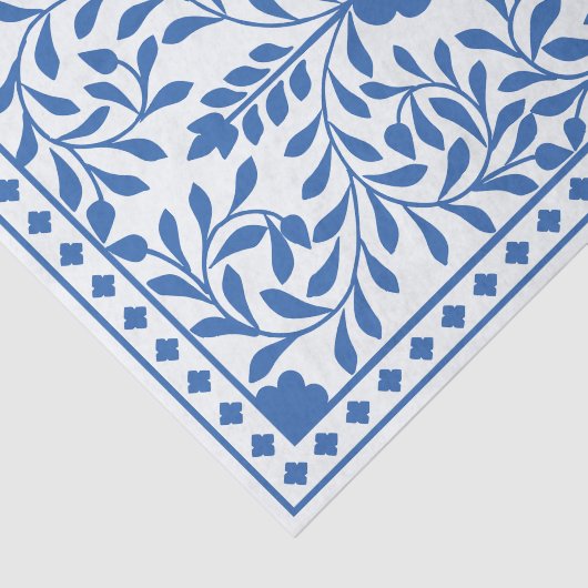 White Blue Traditional Bone Inlay Decoupage Paper Seidenpapier (Ausschnitt)