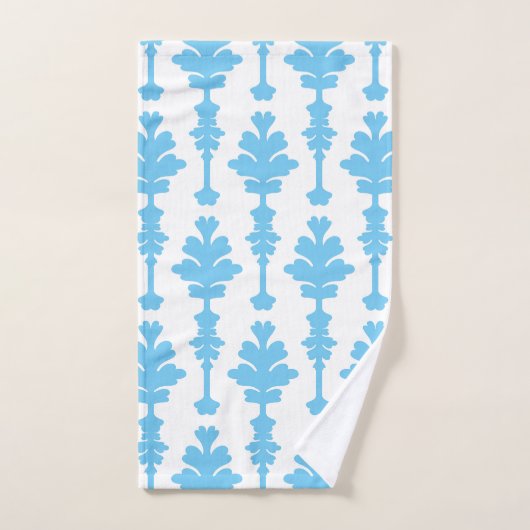 White & Blue Türkise Damask Moderner Glamour Badhandtuch Set (Handtuch)