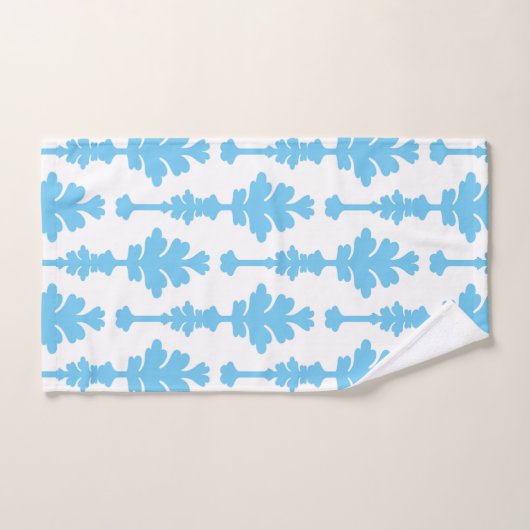 White & Blue Türkise Damask Moderner Glamour Badhandtuch Set (Handtuch)