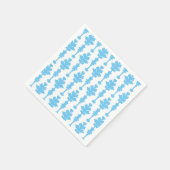 White & Blue Türkise Damask Moderner Glamour Serviette (Ecke)