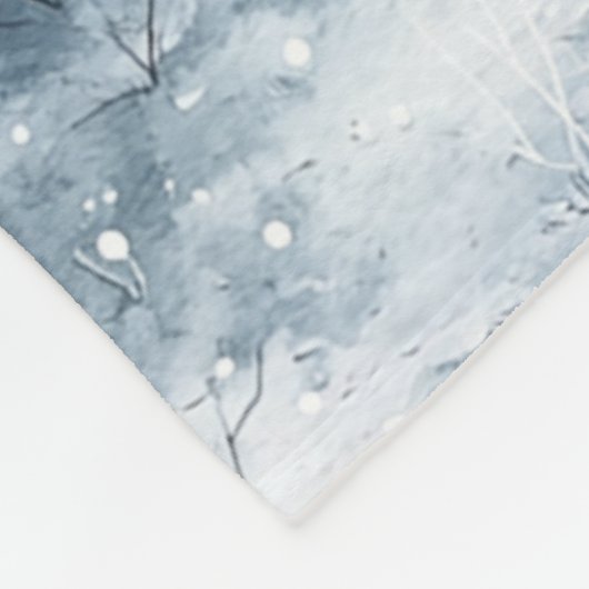 White Blue Weihnachtsbaumen Winterschnee Fleecedecke (Ecke)