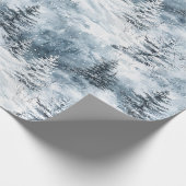 White Blue Weihnachtsbaumen Winterschnee Geschenkpapier (Ecke)