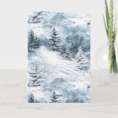 White Blue Weihnachtsbaumen Winterschnee Karte (Rückseite)