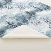 White Blue Weihnachtsbaumen Winterschnee Sherpadecke (3/4)