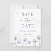 White Blue Wildblume Boho Wedding Save The Date (Vorderseite)