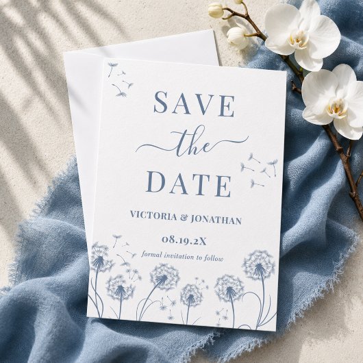 White Blue Wildblume Boho Wedding Save The Date