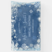 White Blue Winter Snowflake Brautparty Grosses Banner (Vertikal)