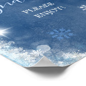 White Blue Winter Snowflake Brautparty Snacks Poster (Ecke)