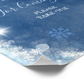 White Blue Winter Snowflake Bridal Danke, dass du  Poster (Ecke)