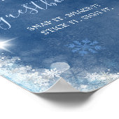 White Blue Winter Snowflake Bridal Foto Reisebuch Poster (Ecke)