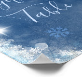 White Blue Winter Snowflake Bridal Geschenktisch Poster (Ecke)